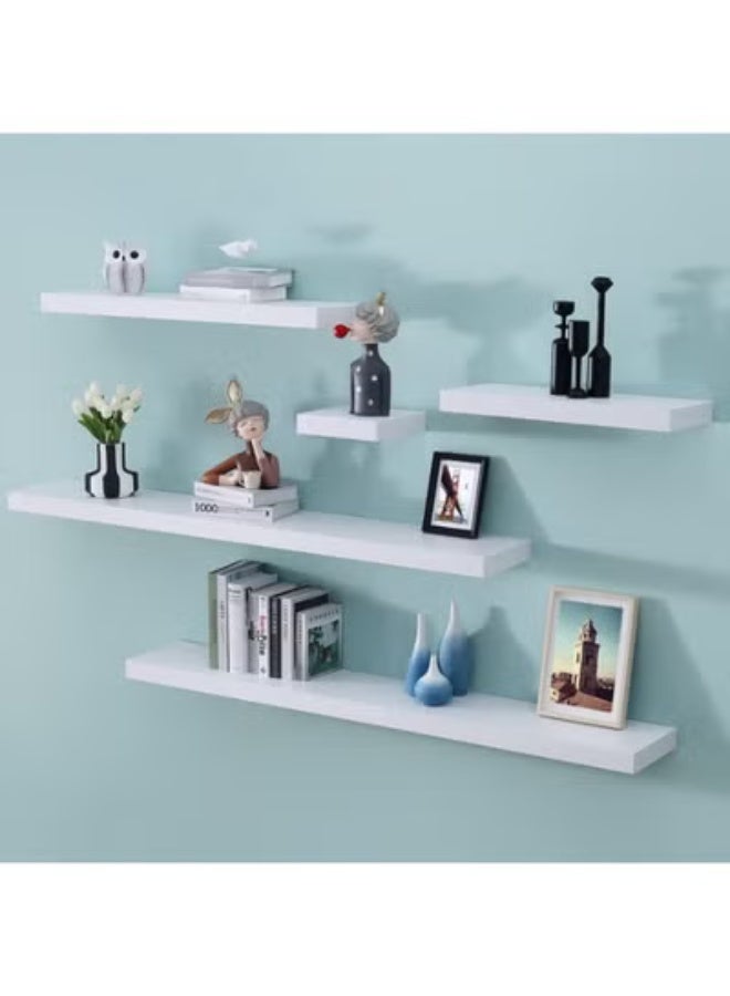 3-piece decorative shelf set, 18mm wood, consisting of (large shelf 60cm / medium shelf 50cm / small shelf 40cm) + 6 free nails